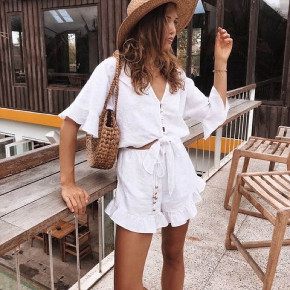 Sabo Skirt White Playsuit